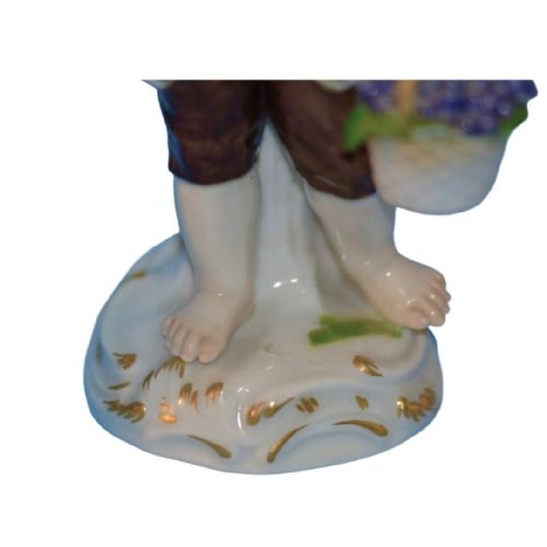 19TH CENTURY MEISSEN PORCELAIN FIGURES GRAPE HARVESTER AND COMPANION - ADDITIONAL PHOTO 4