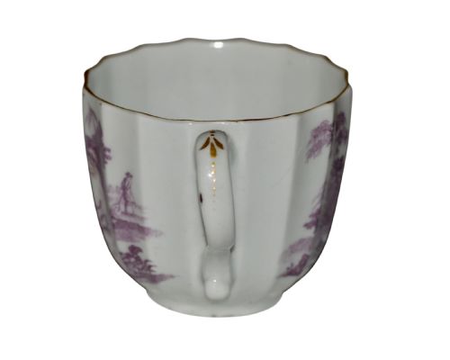 WORCESTER L'AMOUR PATTERN FLUTED PORCELAIN COFFEE CUP C1770 - ADDITIONAL PHOTO 2