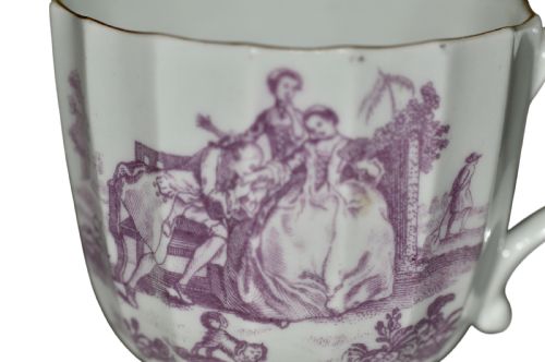 WORCESTER L'AMOUR PATTERN FLUTED PORCELAIN COFFEE CUP C1770 - ADDITIONAL PHOTO 4
