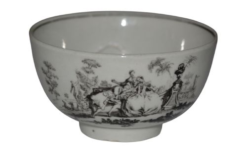 RARE WORCESTER SMOKEY PRIMITIVE OR TRANSITIONAL PERIOD L'AMOUR TEA BOWL C17551778 - ADDITIONAL PHOTO 1