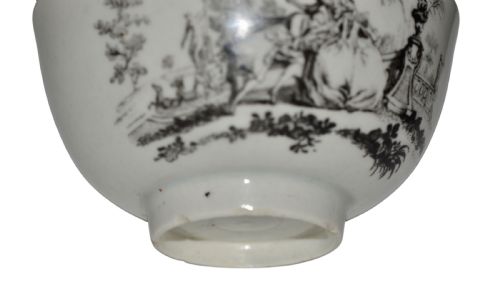RARE WORCESTER SMOKEY PRIMITIVE OR TRANSITIONAL PERIOD L'AMOUR TEA BOWL C17551778 - ADDITIONAL PHOTO 2