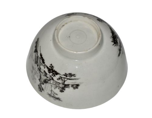 RARE WORCESTER SMOKEY PRIMITIVE OR TRANSITIONAL PERIOD L'AMOUR TEA BOWL C17551778 - ADDITIONAL PHOTO 3