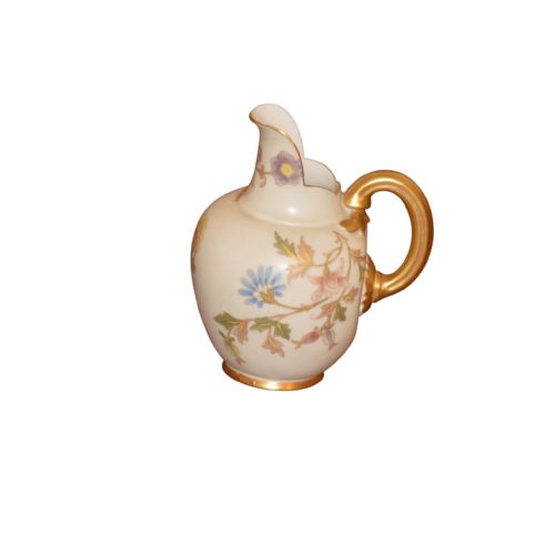 1891 ROYAL WORCESTER VICTORIAN PORCELAIN HELMET SHAPED JUG - ADDITIONAL PHOTO 2