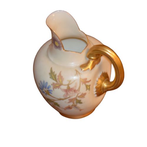 1891 ROYAL WORCESTER VICTORIAN PORCELAIN HELMET SHAPED JUG - ADDITIONAL PHOTO 4