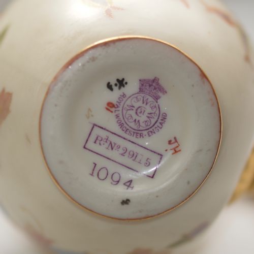 1891 ROYAL WORCESTER VICTORIAN PORCELAIN HELMET SHAPED JUG - ADDITIONAL PHOTO 10