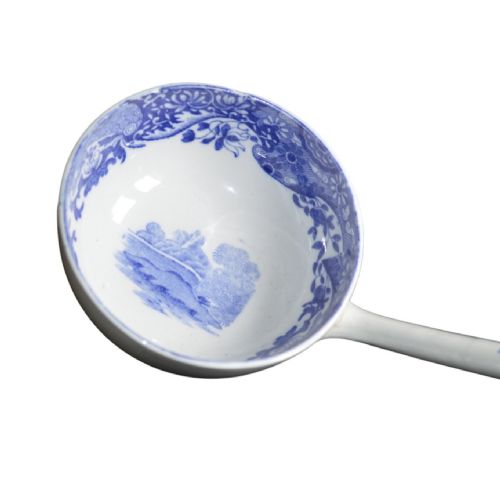 UNATTRIBUTED 19TH CENTURY BLUE AND WHITE TRANSFER POTTERY LADLE - ADDITIONAL PHOTO 1