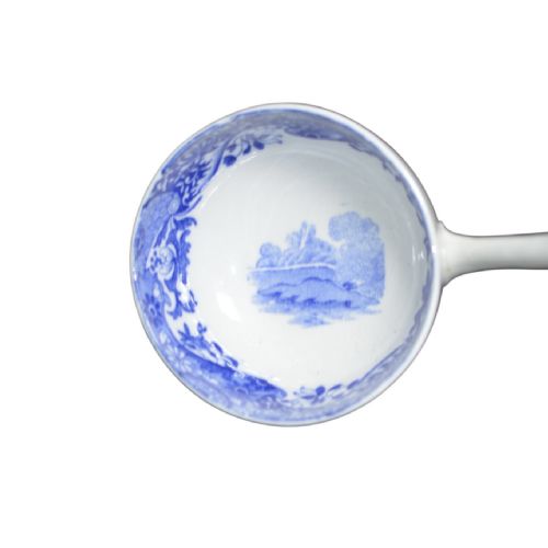UNATTRIBUTED 19TH CENTURY BLUE AND WHITE TRANSFER POTTERY LADLE - ADDITIONAL PHOTO 2