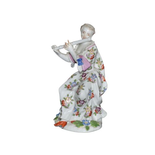 MEISSEN PORCELAIN FIGURE OF LADY FLUTIST MID 18TH CENTURY - ADDITIONAL PHOTO 1