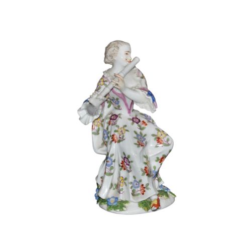 MEISSEN PORCELAIN FIGURE OF LADY FLUTIST MID 18TH CENTURY - ADDITIONAL PHOTO 2