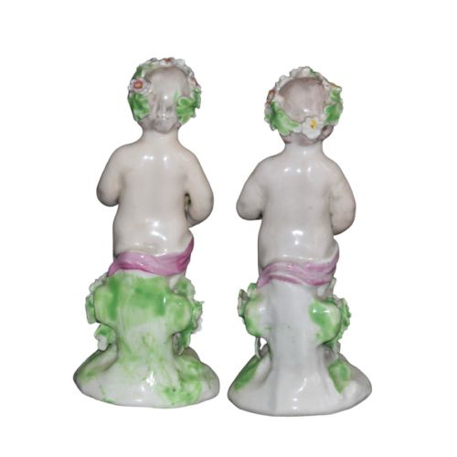 PAIR OF DERBY PORCELAIN PUTTI CHERUB FIGURINES C1780 - ADDITIONAL PHOTO 2