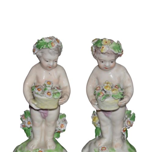PAIR OF DERBY PORCELAIN PUTTI CHERUB FIGURINES C1780 - ADDITIONAL PHOTO 3