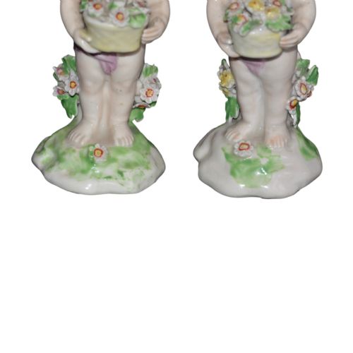 PAIR OF DERBY PORCELAIN PUTTI CHERUB FIGURINES C1780 - ADDITIONAL PHOTO 4