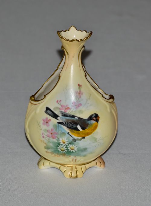 Locke & Co Worcester Vase C1898 /1902 - Signed Lewis