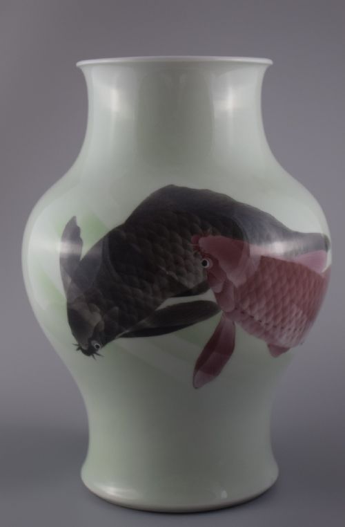 japanese porcelain vase by makuzu kozan - CATEGORY: ANTIQUE VASES - DATED 1910