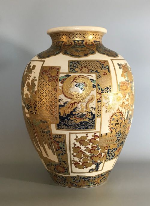 LARGE ANTIQUE IMPERIAL SATSUMA VASE - ADDITIONAL PHOTO 4