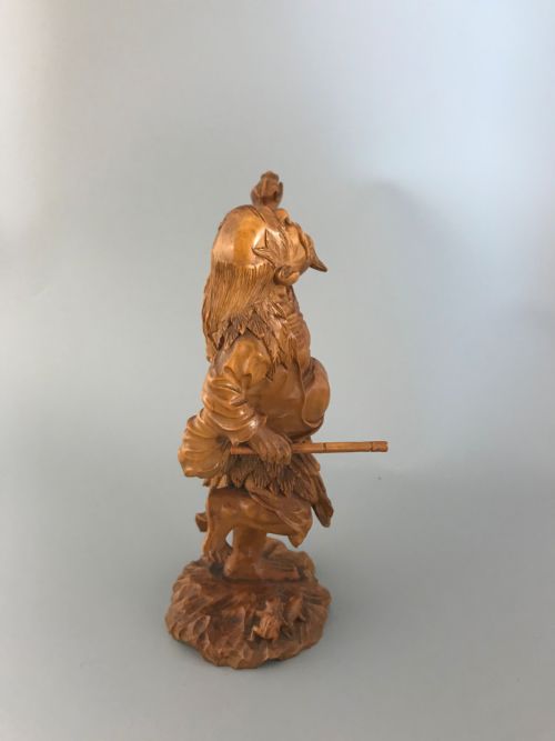 JAPANESE BOXWOOD OKIMONO OF GAMA SENNIN - ADDITIONAL PHOTO 1