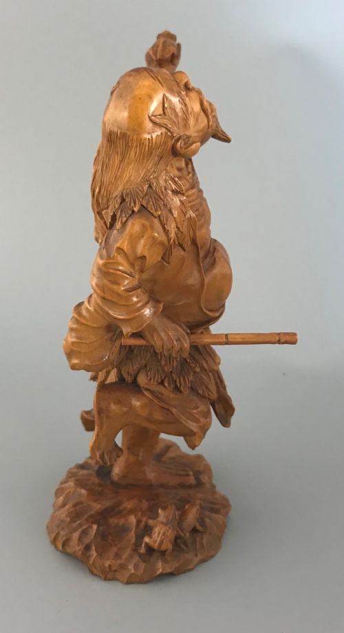 JAPANESE BOXWOOD OKIMONO OF GAMA SENNIN - ADDITIONAL PHOTO 2