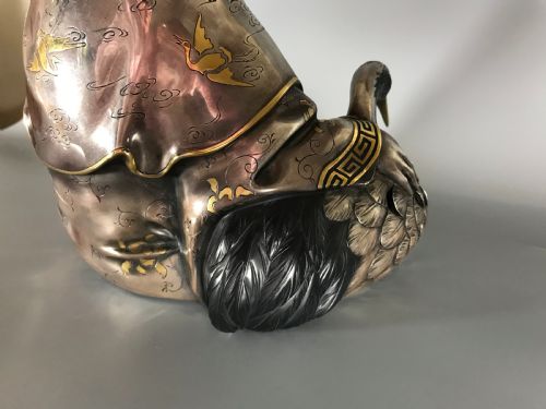 ANTIQUE JAPANESE SILVER FIGURE OF JUROJIN - ADDITIONAL PHOTO 4