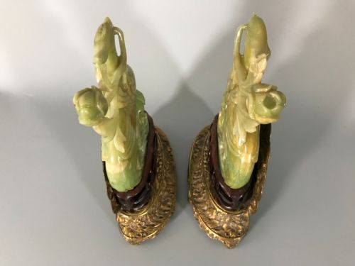 PAIR CHINESE NEPHRITEJADE PHOENIX BIRDS - ADDITIONAL PHOTO 2
