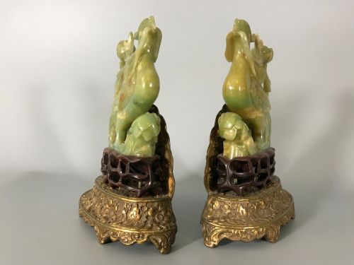 PAIR CHINESE NEPHRITEJADE PHOENIX BIRDS - ADDITIONAL PHOTO 4