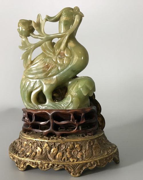 PAIR CHINESE NEPHRITEJADE PHOENIX BIRDS - ADDITIONAL PHOTO 5