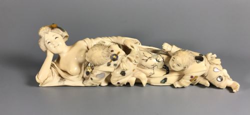japanese ivory and shibayama okimono - CATEGORY: ANTIQUE MISCELLANEOUS - DATED 1890
