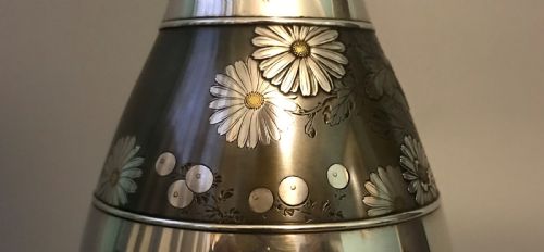 JAPANESE SILVER MIXED METAL VASE - ADDITIONAL PHOTO 1