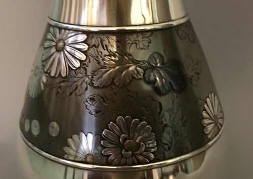 JAPANESE SILVER MIXED METAL VASE - ADDITIONAL PHOTO 5