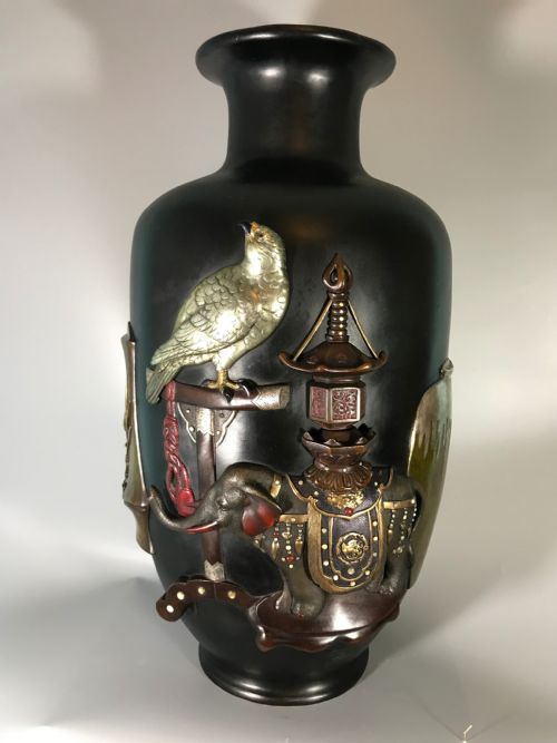 massive japanese bronze vase - CATEGORY: ANTIQUE METAL - DATED 1890