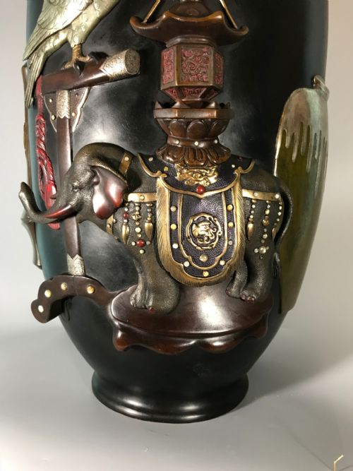 MASSIVE JAPANESE BRONZE VASE - ADDITIONAL PHOTO 3