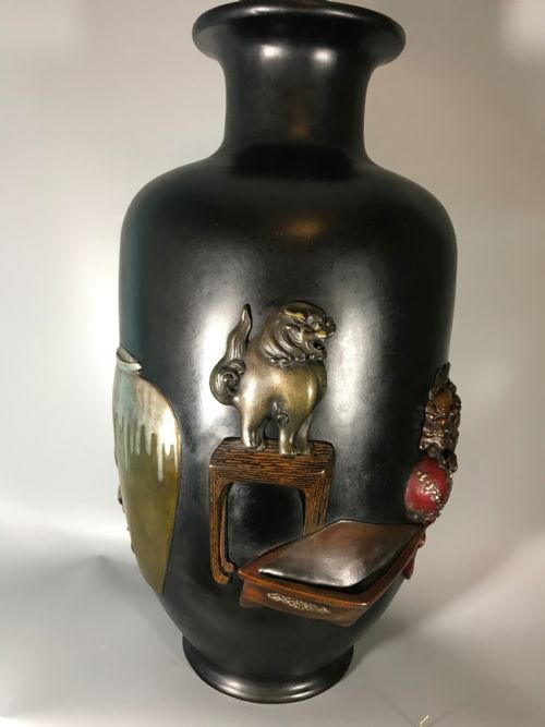 MASSIVE JAPANESE BRONZE VASE - ADDITIONAL PHOTO 5