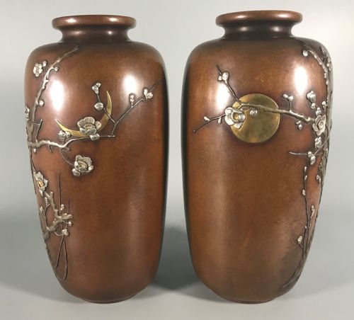JAPANESE BRONZE VASES BY NOGAWA - ADDITIONAL PHOTO 4