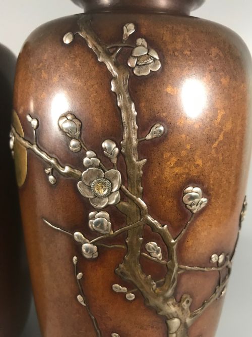 JAPANESE BRONZE VASES BY NOGAWA - ADDITIONAL PHOTO 5