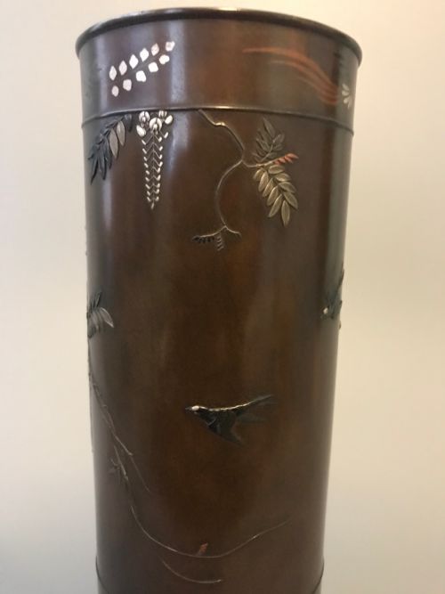 LARGE JAPANESE BRONZE VASE BY NOGAWA - ADDITIONAL PHOTO 4