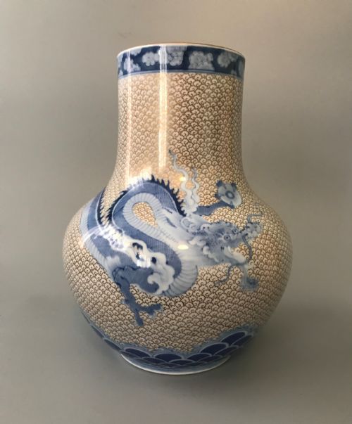 large japanese vase by fukagawa - CATEGORY: ANTIQUE VASES - DATED 1910