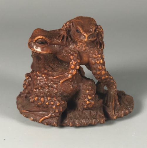 japanese boxwood netsuke by masanao - CATEGORY: ANTIQUE MISCELLANEOUS - DATED 1880