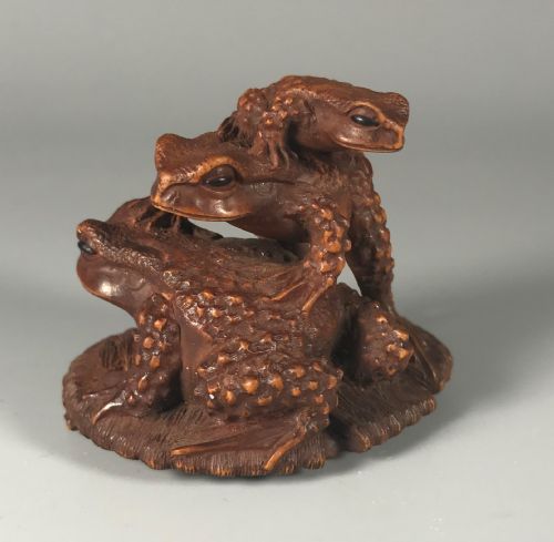 JAPANESE BOXWOOD NETSUKE BY MASANAO - ADDITIONAL PHOTO 1