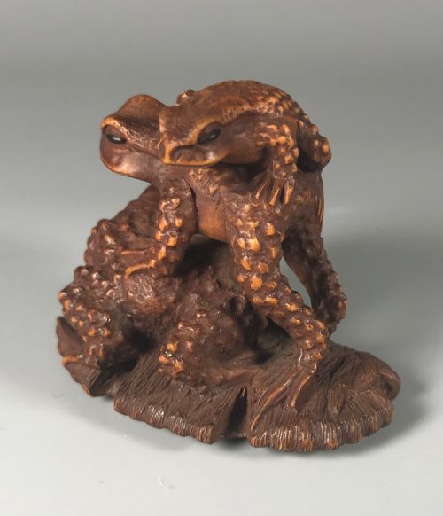 JAPANESE BOXWOOD NETSUKE BY MASANAO - ADDITIONAL PHOTO 3
