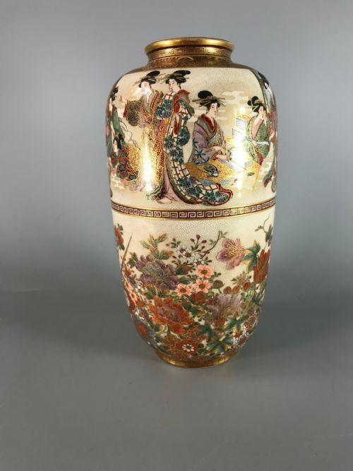 JAPANESE SATSUMA VASE BY KIZAN - ADDITIONAL PHOTO 1