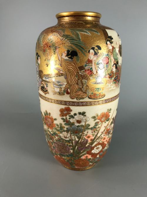 JAPANESE SATSUMA VASE BY KIZAN - ADDITIONAL PHOTO 4