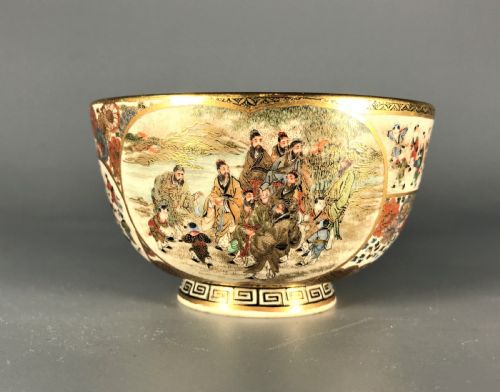 Japanese Satsuma Tea Bowl by Hankinzan