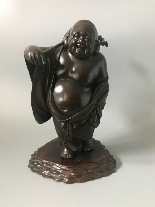 WONDERFUL MEIJI JAPANESE BRONZE OF HOTEI - ADDITIONAL PHOTO 1