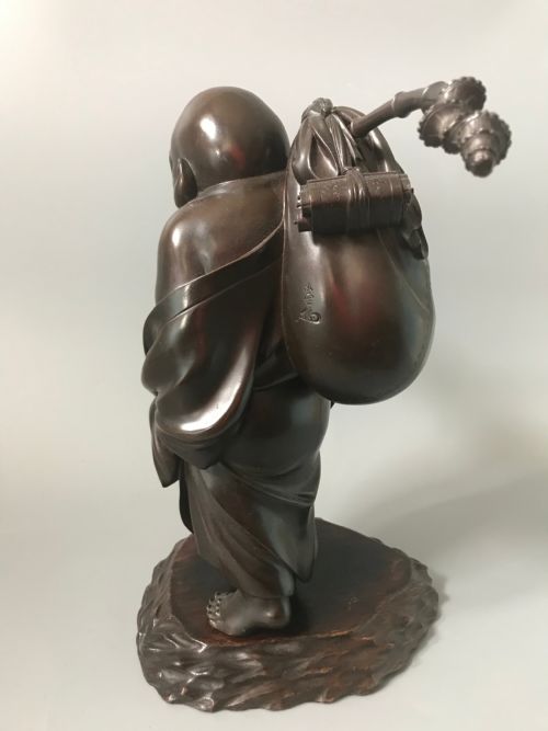 WONDERFUL MEIJI JAPANESE BRONZE OF HOTEI - ADDITIONAL PHOTO 4