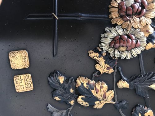 LARGE JAPANESE INLAID BRONZE CHARGER - ADDITIONAL PHOTO 1
