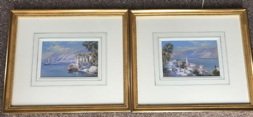 pair watercolours by charles rowbotham - CATEGORY: ANTIQUE ART - DATED 1900