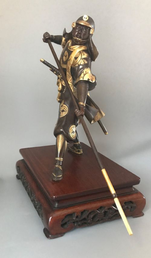 JAPANESE INLAID BRONZE SAMURAI - ADDITIONAL PHOTO 2
