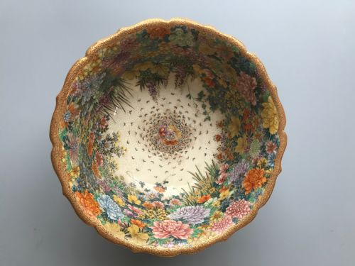 japanese satsuma bowl by hozan - CATEGORY: ANTIQUE CERAMICS - DATED 1890