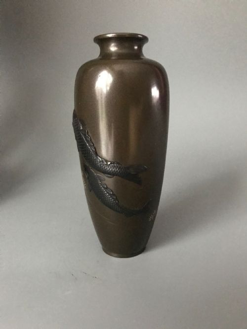 JAPANESE INLAID BRONZE VASE - ADDITIONAL PHOTO 4