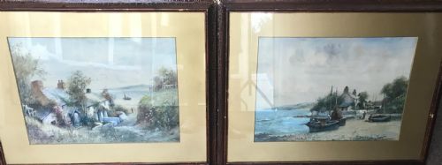 pair joseph hughes clayton watercolours - CATEGORY: ANTIQUE ART - DATED 1920