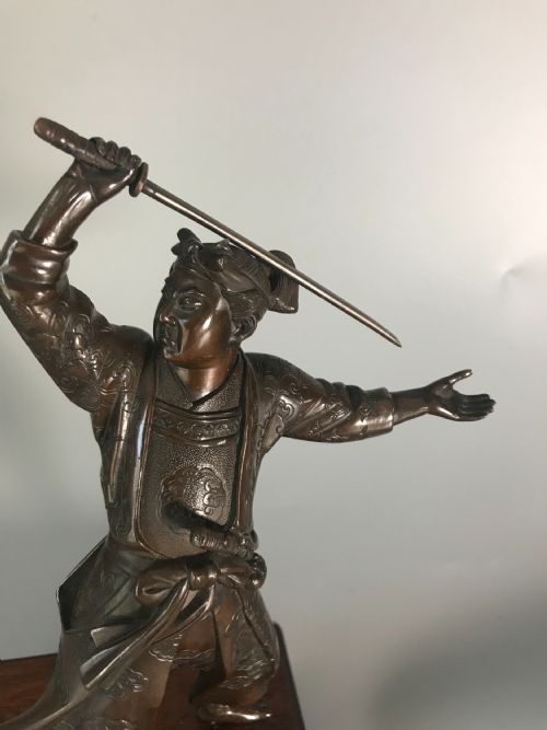 JAPANESE BRONZE SAMURAI BY MIYAO - ADDITIONAL PHOTO 1